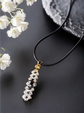 Genuine Swarovski crystals pendant on Cord necklace